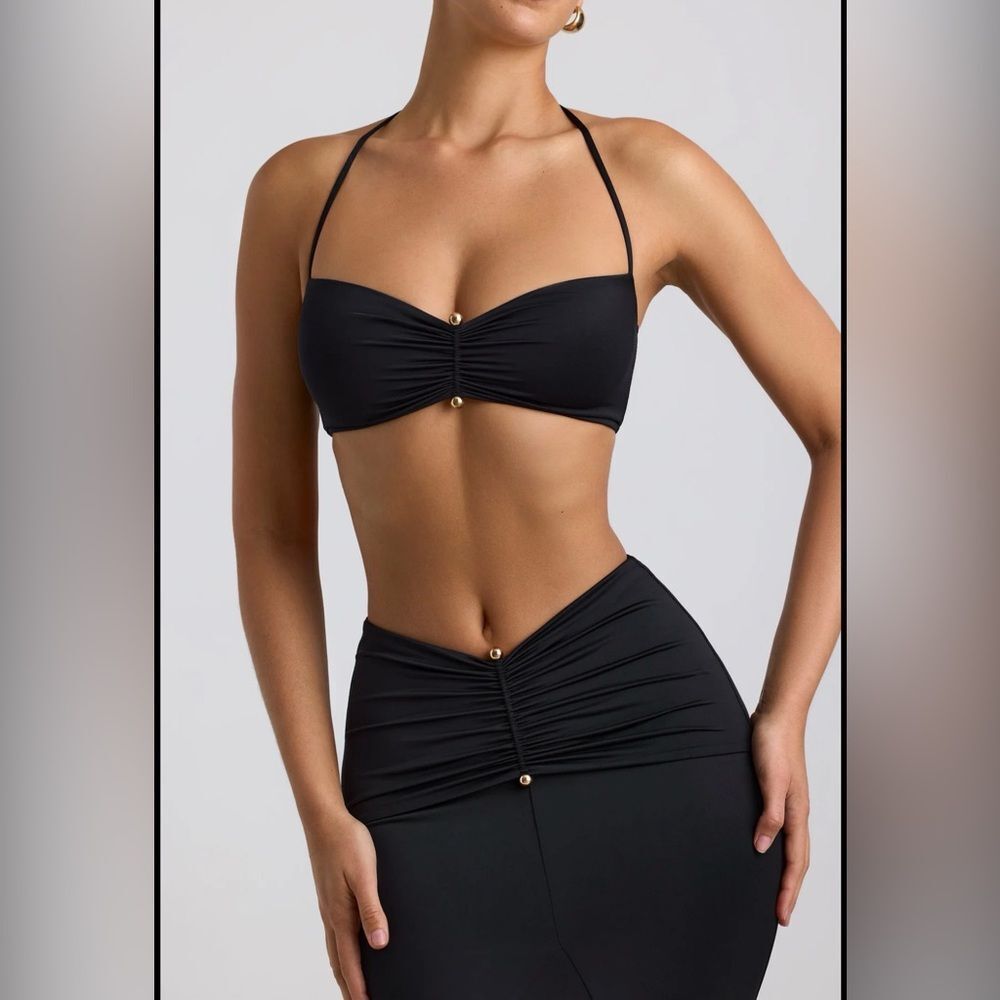 Oh Polly Black Ruched Skirt Set - Picture 2 of 11